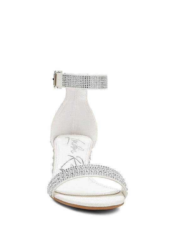 Twerky Rhinestones Embellished Block Sandals