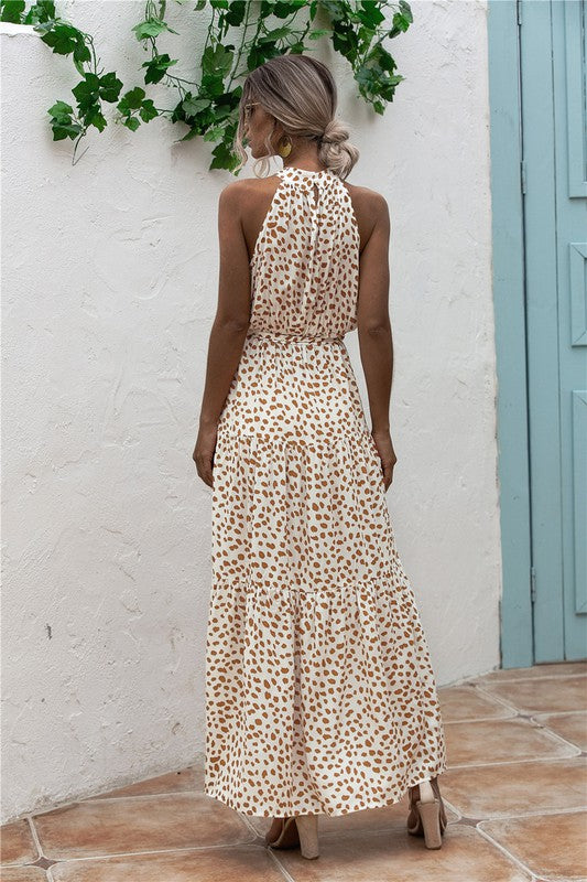 Womens Polka Dot Maxi Dress