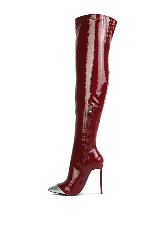 Chimes High Heel Patent Long Boots