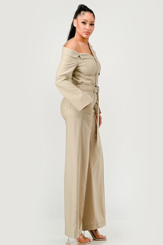 Savannah Elegance Trench Jumpsuit