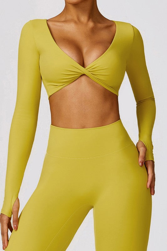 Quick-drying tight-fitting long-sleeved yoga bra