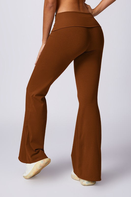 High-waisted hip-lifting flared casual sport pants