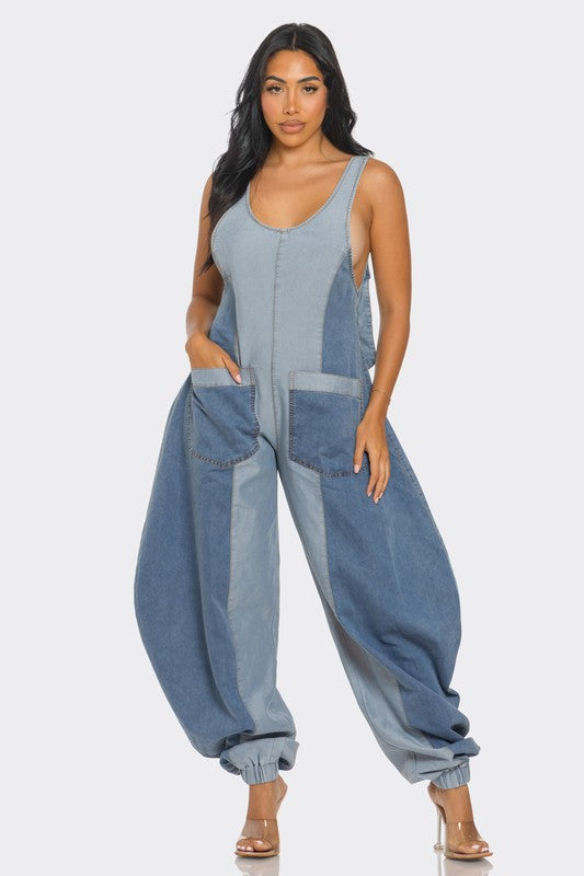 Denim Patchwork Harlem Jumpsuit