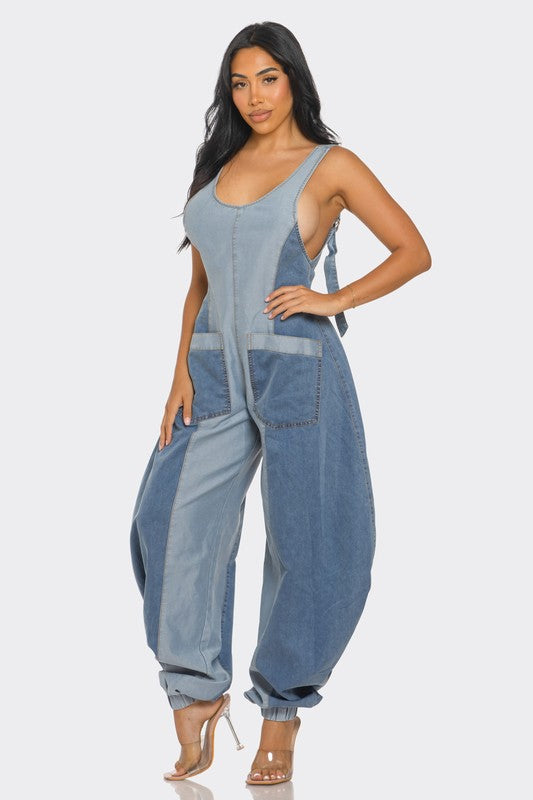 Denim Patchwork Harlem Jumpsuit