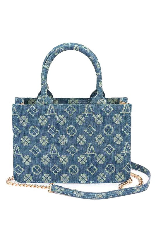 LA Jacquard Denim Fashion Tote