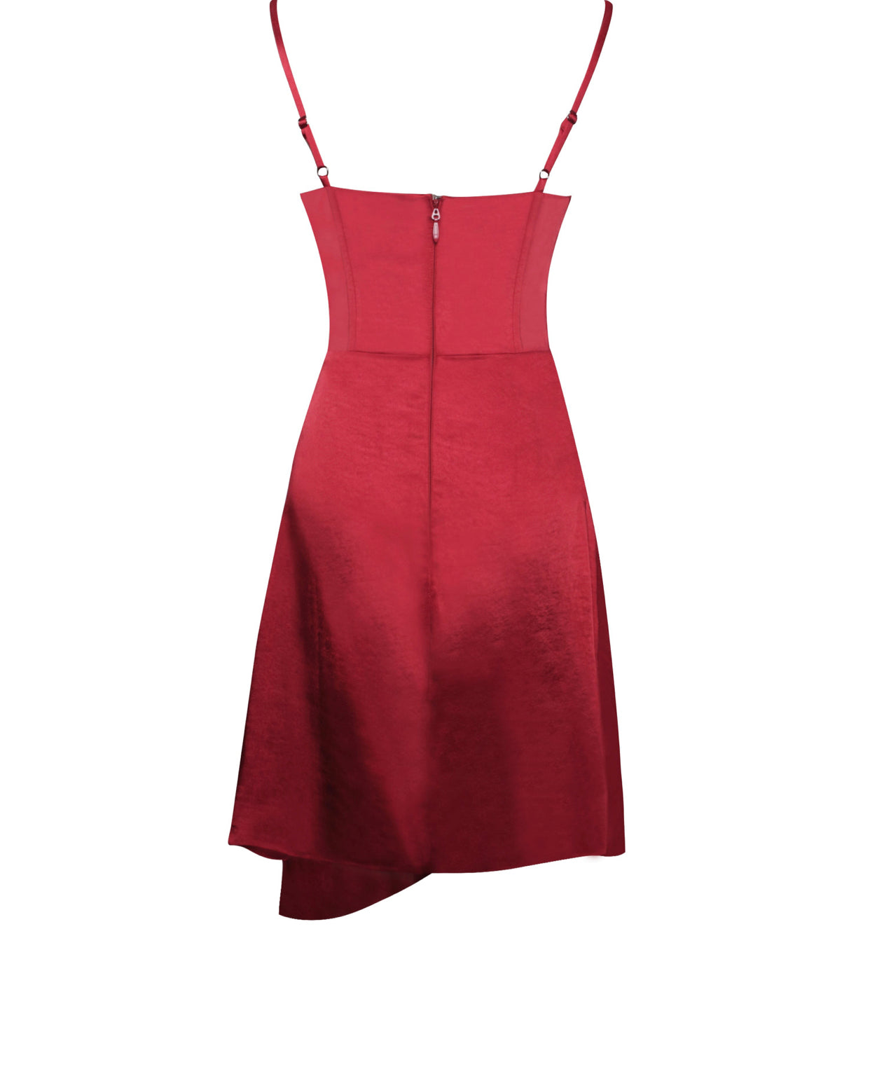 Ruby Red Satin Corset Dress