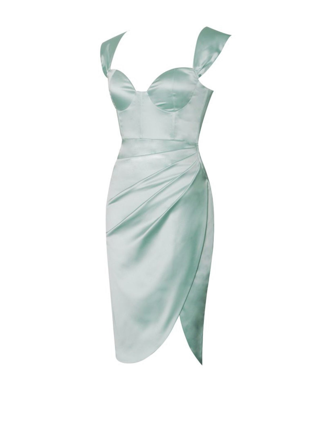 Olga Mint Satin Corset Dress