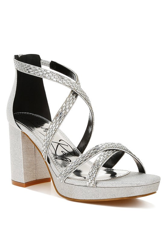 Infatuated Rhinestones Embellished Strappy Sandals