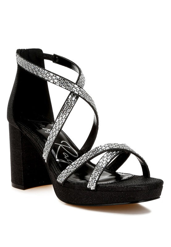 Infatuated Rhinestones Embellished Strappy Sandals