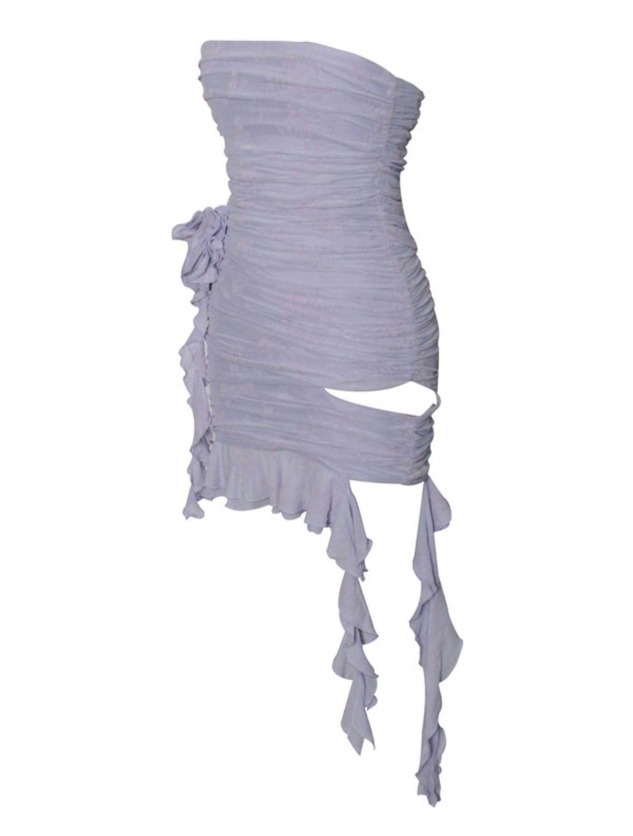 Light Orchid Ruffle Cutout Dress