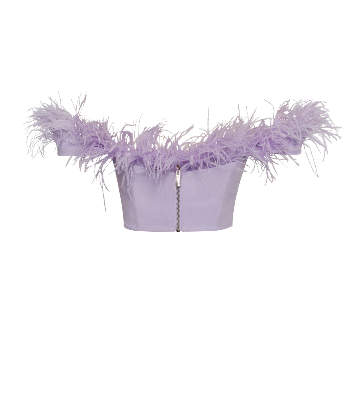 Lavender Feather Trim Corset Top