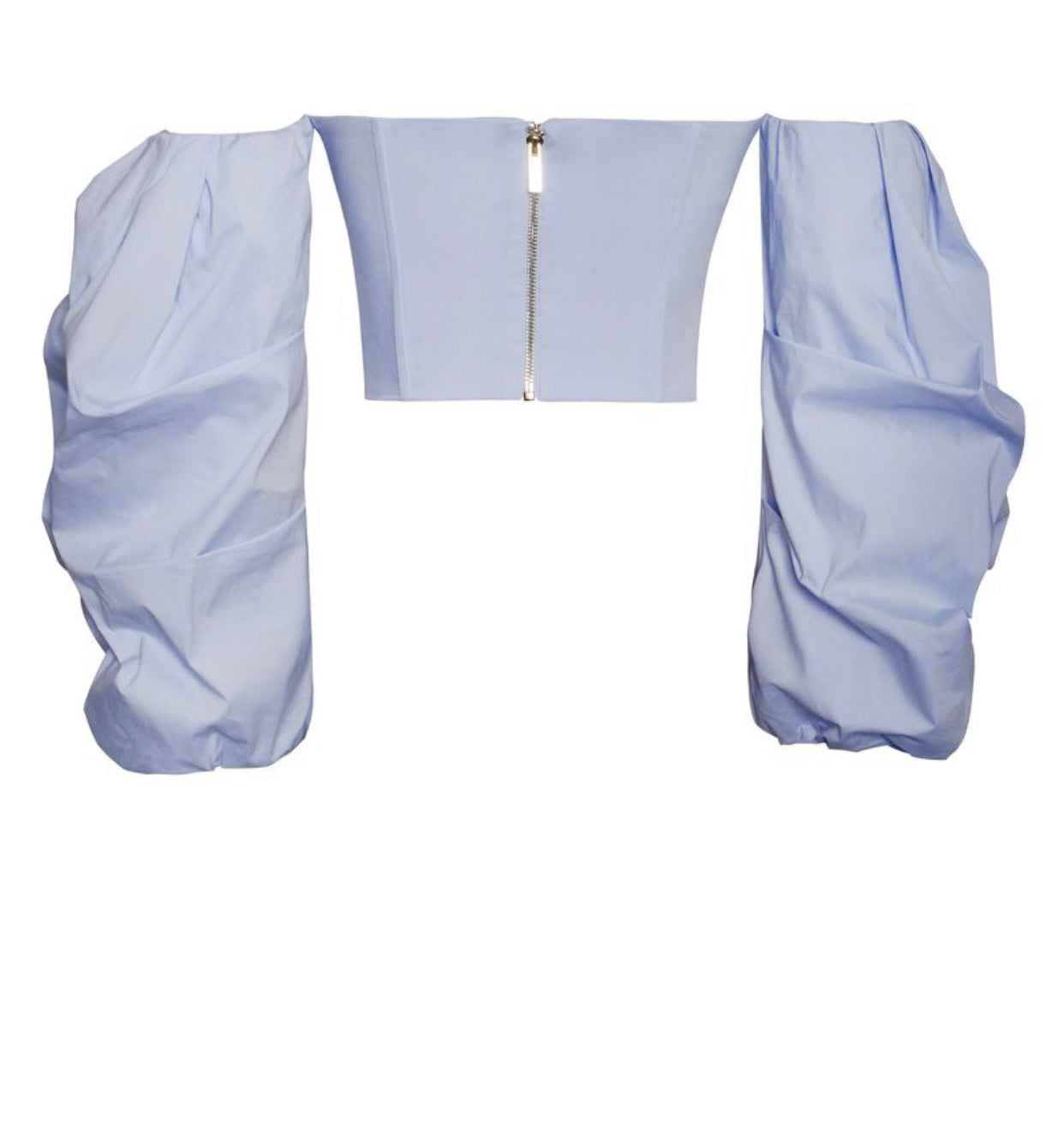 Blue Puff Sleeve Corset Top