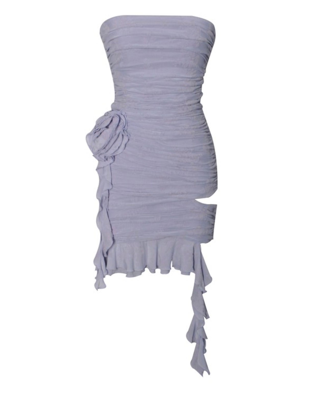 Light Orchid Ruffle Cutout Dress