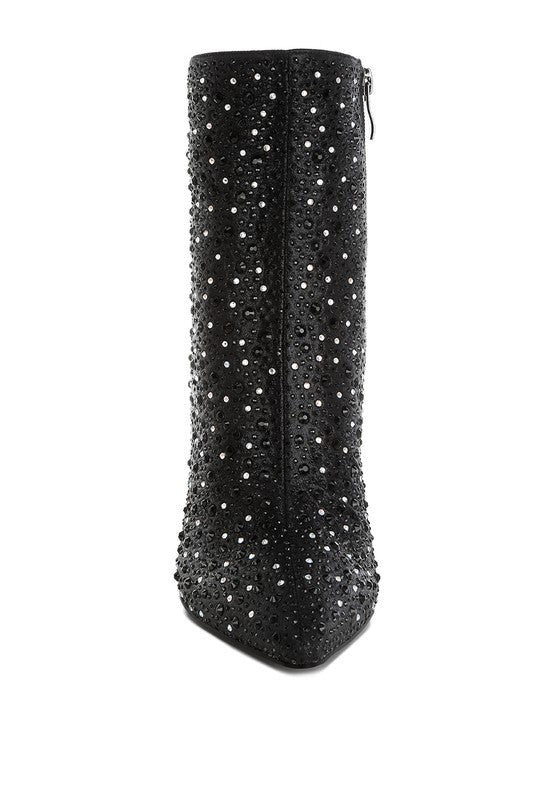 Lobelia Rhinestones Embellished Stiletto Boots