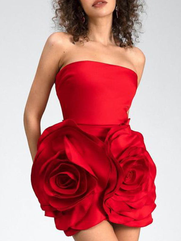 Red Rose Flower Dress