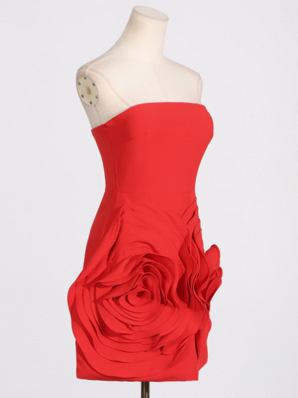 Red Rose Flower Dress