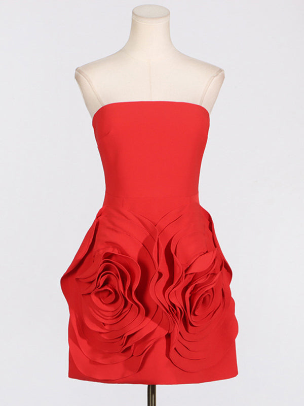 Red Rose Flower Dress